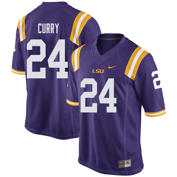 Men #24 Chris Curry LSU Tigers College Football Jerseys Sale-Purple